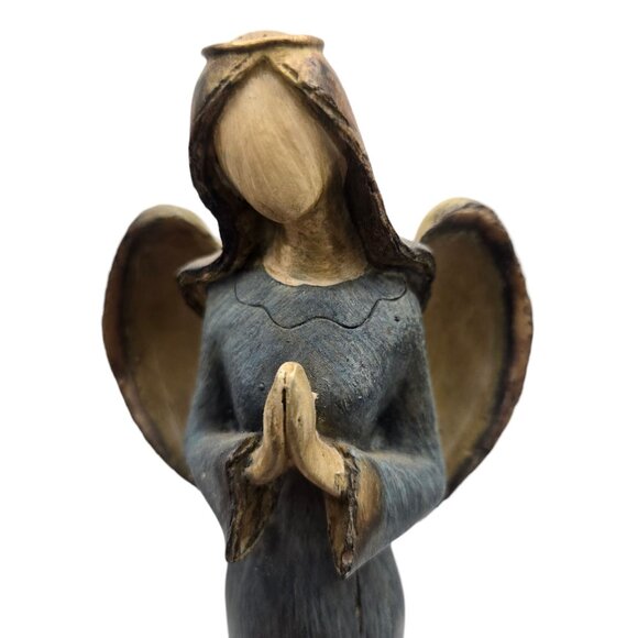 Praying Angels Figurine Blue Dress Prayer Hands Figure Home Decor Collectible - Picture 10 of 15